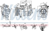 NISSENS 890944 Climate Compressor - 6 Groove & 12V for VW Golf, Passat and 2 more models — A/C Compressor