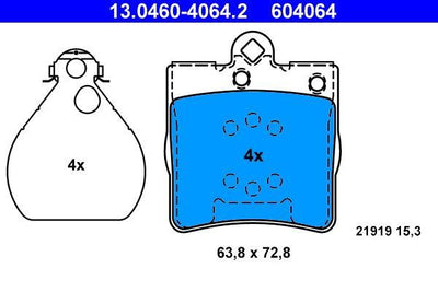 ATE 13.0460-4064.2 Brake Pad Rear Mercedes W202 S202 W203 CL203 W210 R170 R171 95-11 — Brake Pads