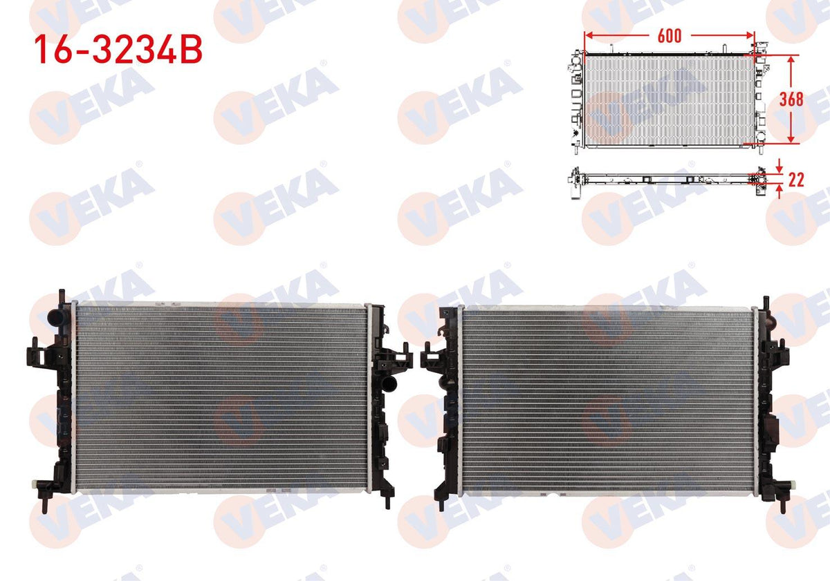 Veka 16-3234B Su Radiator Brazing Opel Corsa C 1.3 CDTi M-T 2000-2006