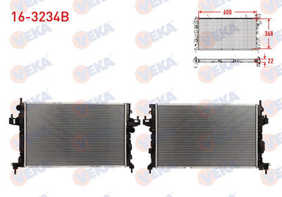 Veka 16-3234B Water Radiator Brazing Opel Corsa C 1.3 CDTi M-T 2000-2006 — Radiators & Fans