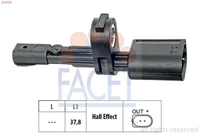 Facet 21.0134 Speed Sensor Rear Caddy Crafter Golf VII Octavia Passat Superb Tiguan Touran A3 Q2 — Vehicle Sensors & Switches