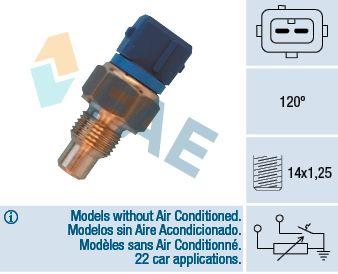 FAE 34460 Coolant Temperature Sender Partner/Berlingo Dw8 118°C 2 with Connector 206/306/Xsara 1.9D