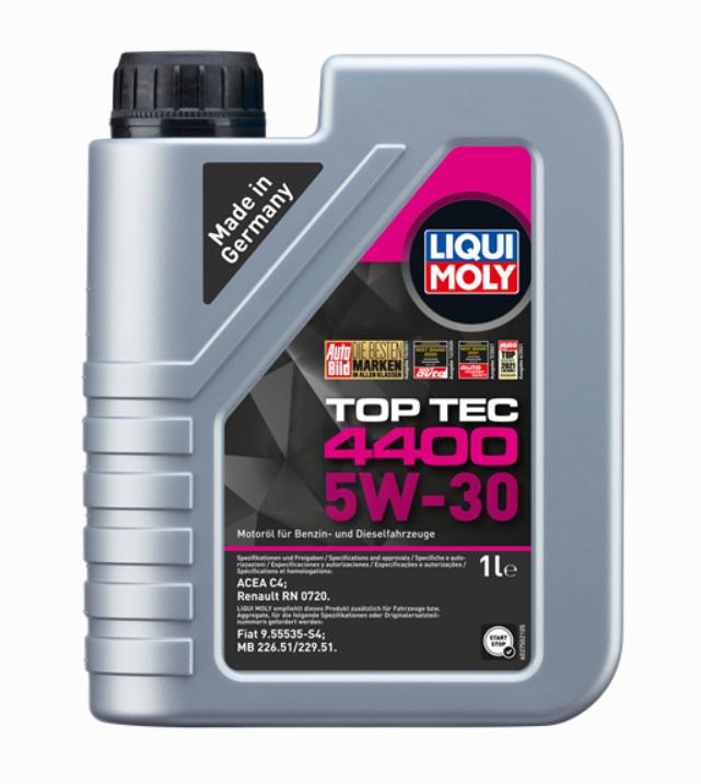 LIQUI MOLY Top Tec 4400 Motor Oil Bottle, 1 Liter LIQUI MOLY Top Tec 4400 Motor Oil LIQUI MOLY Top Tec 4400 5W30 Motor Oil - Suitable for Renault RN 0720 | 1 Liter LIQUI MOLY Top Tec 4400 5W30 Motor Oil - 1 Liter motor-oil, liqui-moly, 5W30, car-care, engine-oil, automotive, renault, synthetic-oil, engine-lubrication, ai-generated