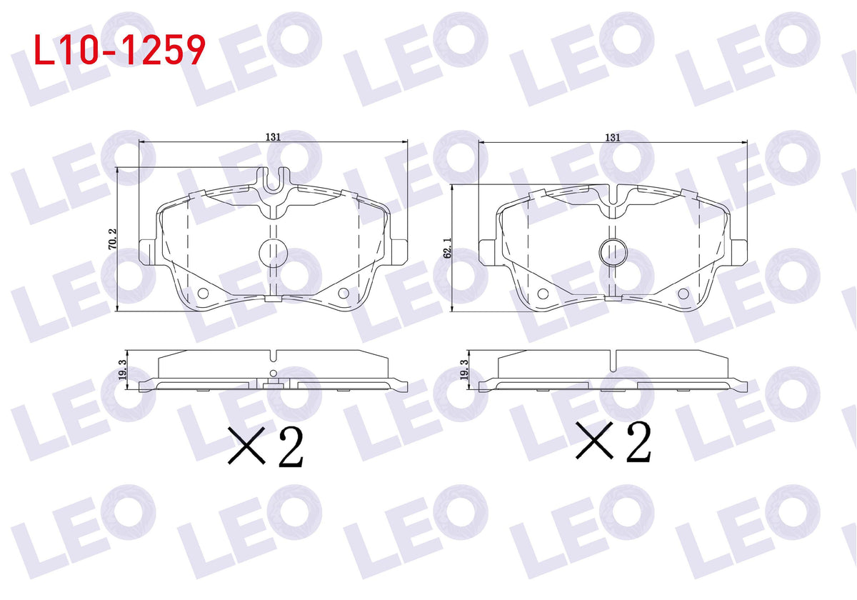 LEO L10-1259 Brake Pad Front Mercedes C Series (W203) C 200 CDI 2000-2006 / (W203) C 180 2000-2006 / (W203) C 20 — Brake Pads