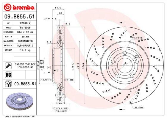 Brembo 09B85551 Brake Disc Front Mercedes CLS-Class C218 X218 — Brake Rotors & Drums