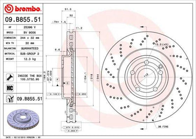 Brembo 09B85551 Brake Disc Front Mercedes CLS-Class C218 X218 — Brake Rotors & Drums