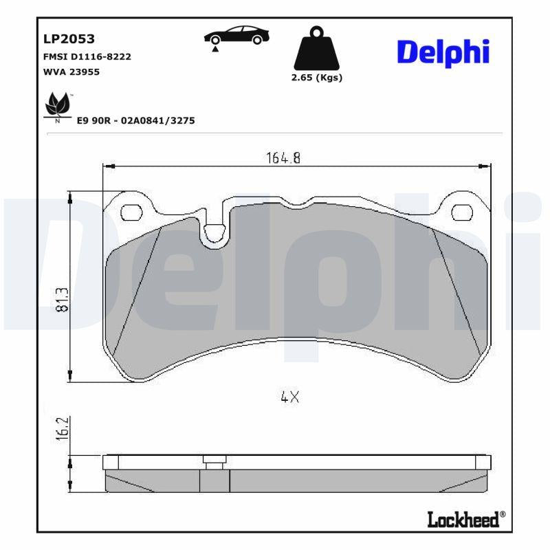 Delphi LP2053 Brake Pad Front C209 02-09 A209 02-10 R171 04-11 — Brake Pads