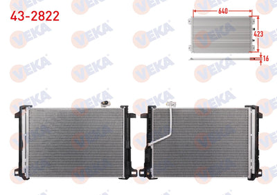 Veka 43-2822 A/C Condenser Mercedes C Class (W204) C 180 2007-2014 — Condensers & Evaporators