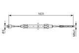 BOSCH Handbrake Cable E-36 with Brake Drum - Brake Cable for — Brake Rotors & Drums