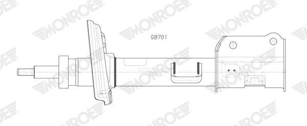 Monroe G8701 Jeep:Compass 16-Rear Right Shock Absorber