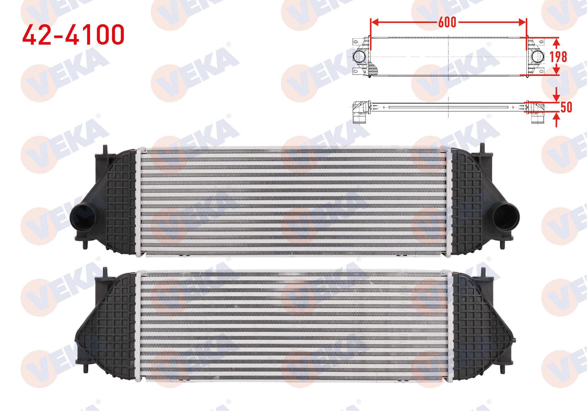 Veka 42-4100 Turbo Radiator (Intercooler) Suzuki Grand Vitara II (Jt) 1.9 DDiS 2005 — Radiators & Fans