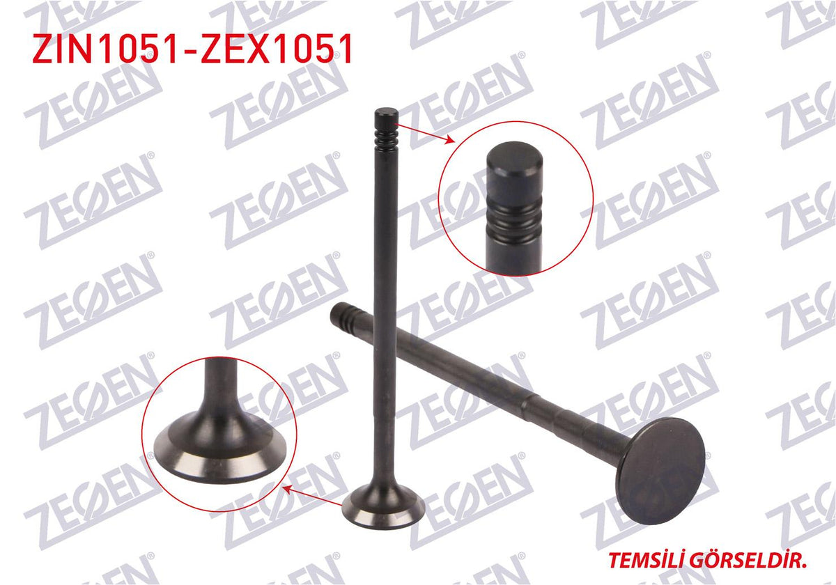 Zegen ZIN1051-ZEX1051 Valve Set (Nitrided) Peugeot 3008 2.0 HDi 16V / 308 2.0 HDi 16V / 5008 (Dw10tecd4)