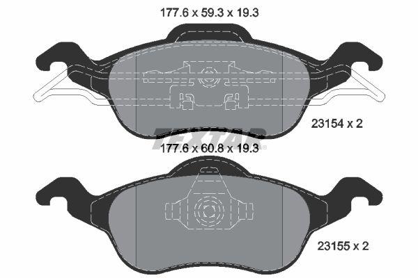 Textar 2315402 Brake Pad Focus 99-04 Front — Brake Pads
