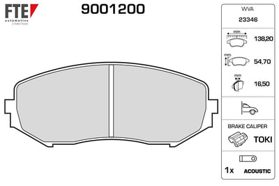 Fte 9001200 Front Brake Pad Suzuki Grand Vitara 2.0 / 1.9Ddis 10 / 05- — Brake Pads