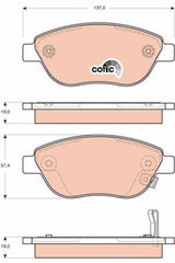 TRW GDB1701 Brake Pad Set - Front Disc Brake Pads for 500L, Corsa D