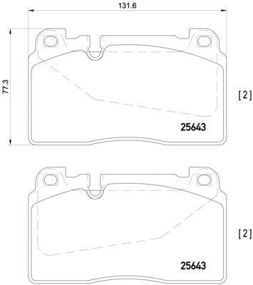 Brembo P85123 Front Brake Pad 17mm Audi A6 C7 4G2/4GC 15-18, Q5 13-17, Porsche Macan — Brake Pads