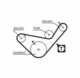 GATES K025435XS Timing Belt Set - Timing Tk 96-H100-H1-L200-L300 2.5D-TD — Belts