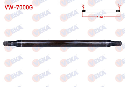 Veka VW-7000G Axle Shaft Rear Left Thin Reinforced 29X26 Length 845mm Volkswagen Crafter 30-35 (2E — Axles, CV Joints & Boots