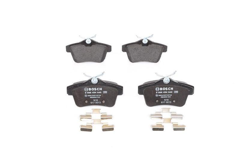 bosch rear brake pad set, bosch 0986494640, autoparts for 3008 5008, brake pad installation BOSCH 0986494640 Rear Brake Pad Set - 10-Pt. Design for 3008/5008 RCZ | Low-Metallic Material BOSCH Rear Brake Pad Set 0986494640 - 10-Pt. Design bosch, rear-brake-pads, brake-pads, car-parts, low-metallic, mechanics, car-owners, brake-systems, fren-balata, ai-generated