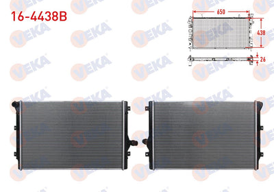 Veka 16-4438B Water Radiator Brazing Volkswagen Caddy III (2Kb, 2Kj and 2 more models — Radiators & Fans