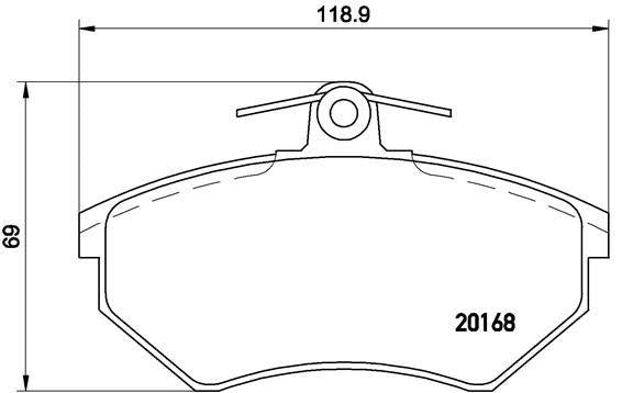 Brembo P85011 Front Brake Pad-without Tabs 20mm-(VW Caddy 96-03 Golf 80-98 Polo 95-02 Audi A4 95-97 — Brake Pads
