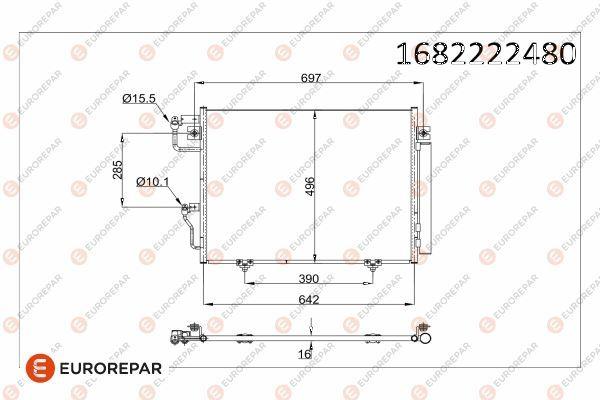 Eurorepar 1682222480 Radiator 97-00 — Radiators & Fans