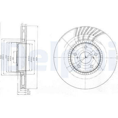 Delphi BG9012 Brake Disc (Single Pack), Drilled — Brake Rotors & Drums