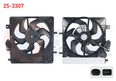 Veka 25-3307 Fan Motor Su Radiator with Shroud Single with Fan Peugeot 207 (Wa,Wc) 1.4i M-T 2006-2012