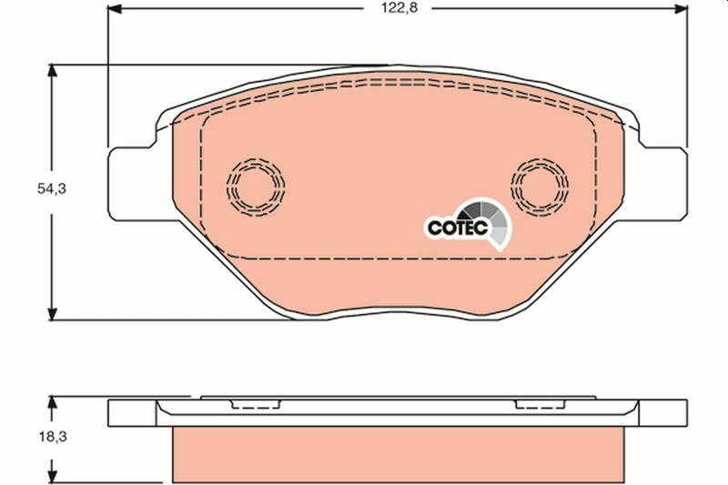 TRW GDB1571 Brake Pad Set - Front for Megane II — Brake Pads