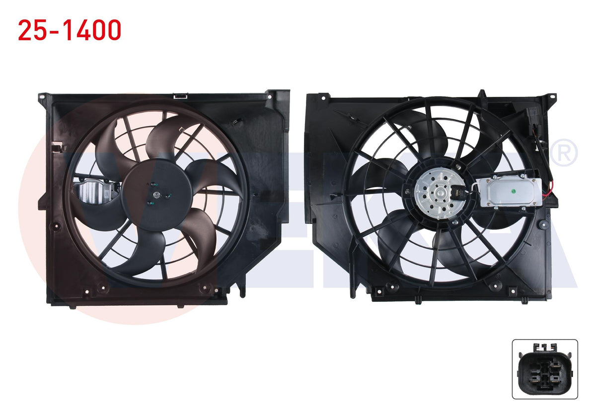 Veka 25-1400 Fan Motor with Shroud Single BMW 3 Series (E46) 316 i-318 i-320 i-325 i-328 i-330 Xi — Motors, Pumps & Antennas