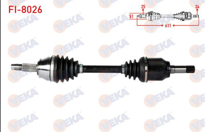 Fiat 51832280 Doblo 2010-1.3 Dize Left Axle Complete Veka Doblo (119,223) 1.3 Mjt 2001-2010