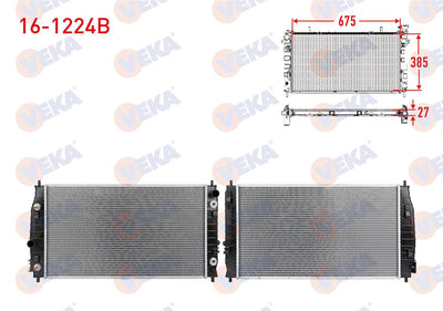 Veka 16-1224B Water Radiator Brazing Chrysler 300M (Lr) 2.7, 3.5 1998-2004 A-T — Radiators & Fans