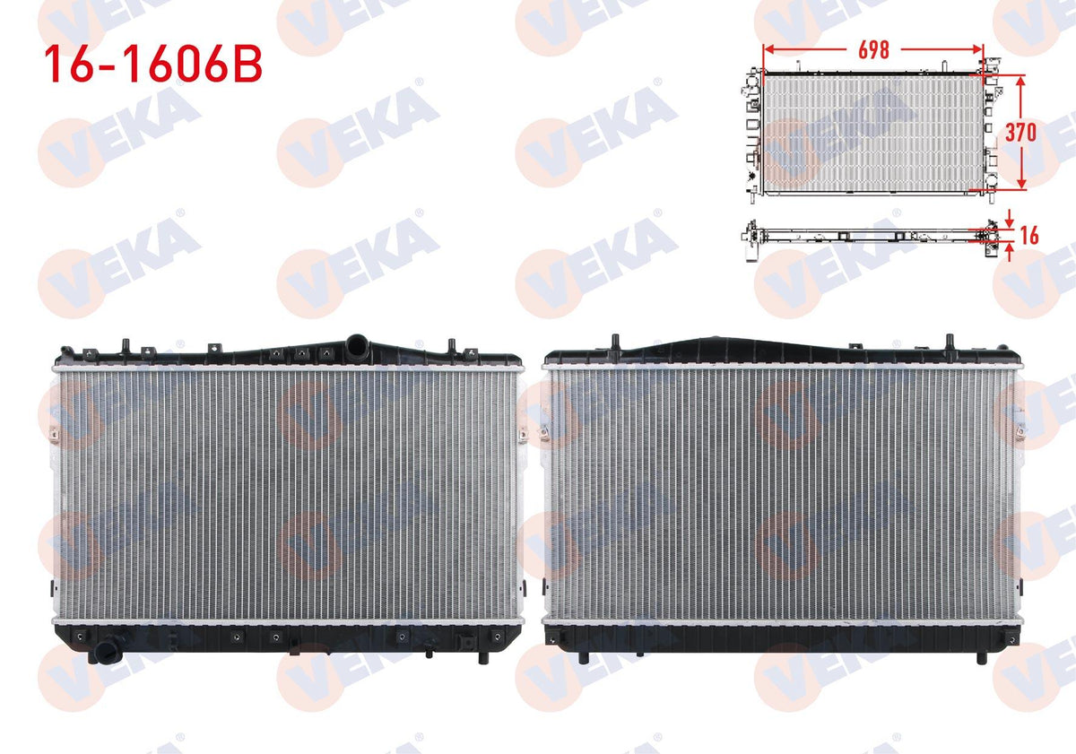 Veka 16-1606B Su Radiator Brazing Chevrolet Lacetti (J200) 1.4i 16V M-T 2006-2012 — Radiators & Fans