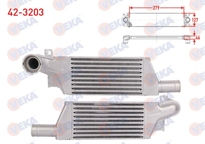 Veka 42-3203 Turbo Radiator (Intercooler) Opel Corsa C 1.3 CDTi 2000-2006 — Radiators & Fans