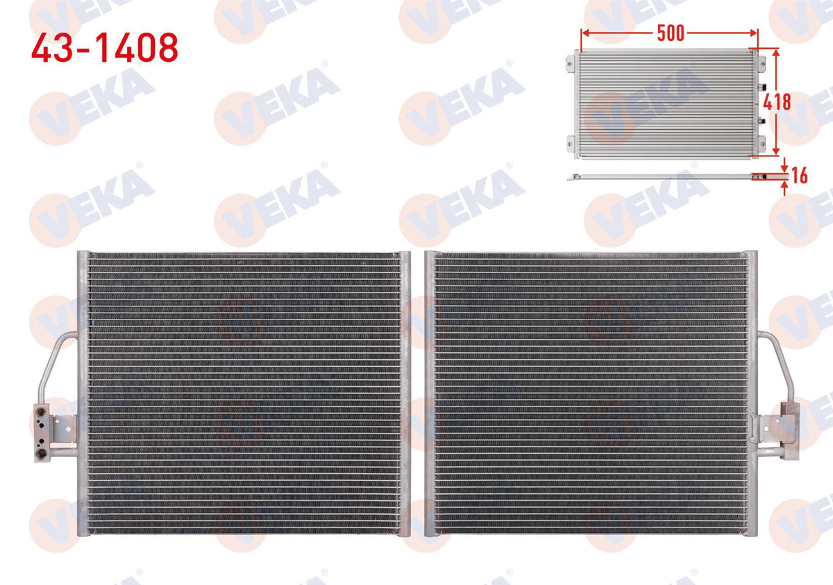 Veka 43-1408 A/C Condenser BMW 5 Series (E39) 520 i 1995-2003 — Condensers & Evaporators