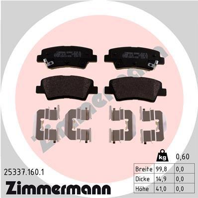 Zimmermann 25337.160.1 Brake Pad Set — Brake Pads