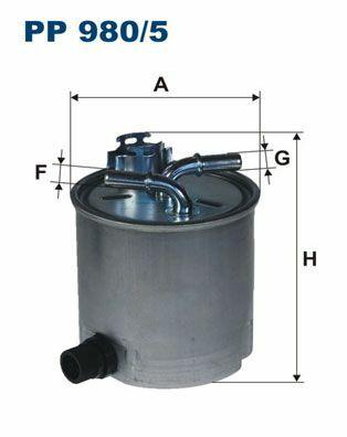 FILTRON PP980-5 fuel filter, Fuel filter dimensions in inches FILTRON PP980-5 Fuel Filter - Reliable Performance for Logan 1.5 DCI | 4.72 in Height FILTRON PP980-5 Fuel Filter fuel-filter, filtron, mazot-filtresi, logon-1-5-dci, car-maintenance, automotive-parts, engine-parts, premium-quality, ai-generated, mechanics-friendly