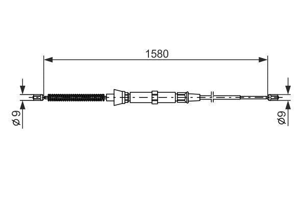 BOSCH Handbrake Cable Rear 1987477806 - Durable Parking Brake Cable — Brake Cables & Hardware