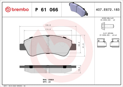 Brembo P61066X Brake Pad Front Xtra Opel — Brake Pads