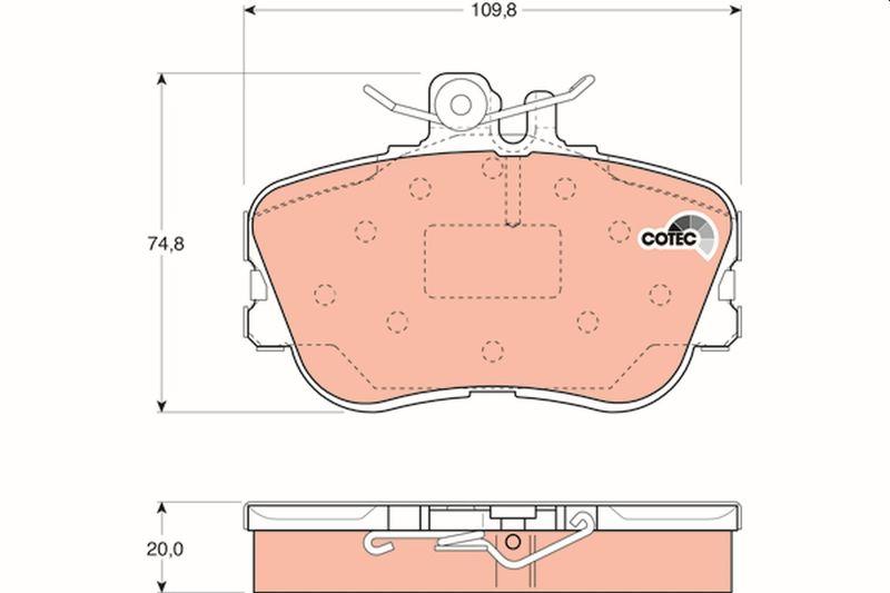 TRW GDB1094 Brake Pad Front Mercedes C Series W202 93-00 C180/C200/C220 D/CDI/C230/C250 D — Brake Pads
