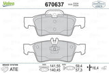 VALEO 670637 Rear Brake Pad Set - Compatible with 03-W211 E200-220-240 CDI — Brake Pads