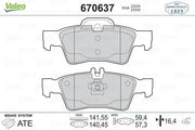 vale brake pad rear set, brake pads for 03-w211 e-class VALEO 670637 Rear Brake Pad Set - Compatible with 03-W211 E200-220-240 CDI | Dimensions 142mm x 59.4mm VALEO 670637 Rear Brake Pad Set for E-Class brake-pads, vale-brake-pads, e-class-parts, car-maintenance, mechanic-tools, automotive-repair, rear-brake, brake-repair, ai-generated, replacement-parts