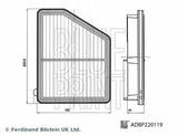 BLUEPRINT Air Filter for Honda Civic X (ADBP220119) - Replaceable, High-Quality Component — Blue Print, Air & Cabin Filters