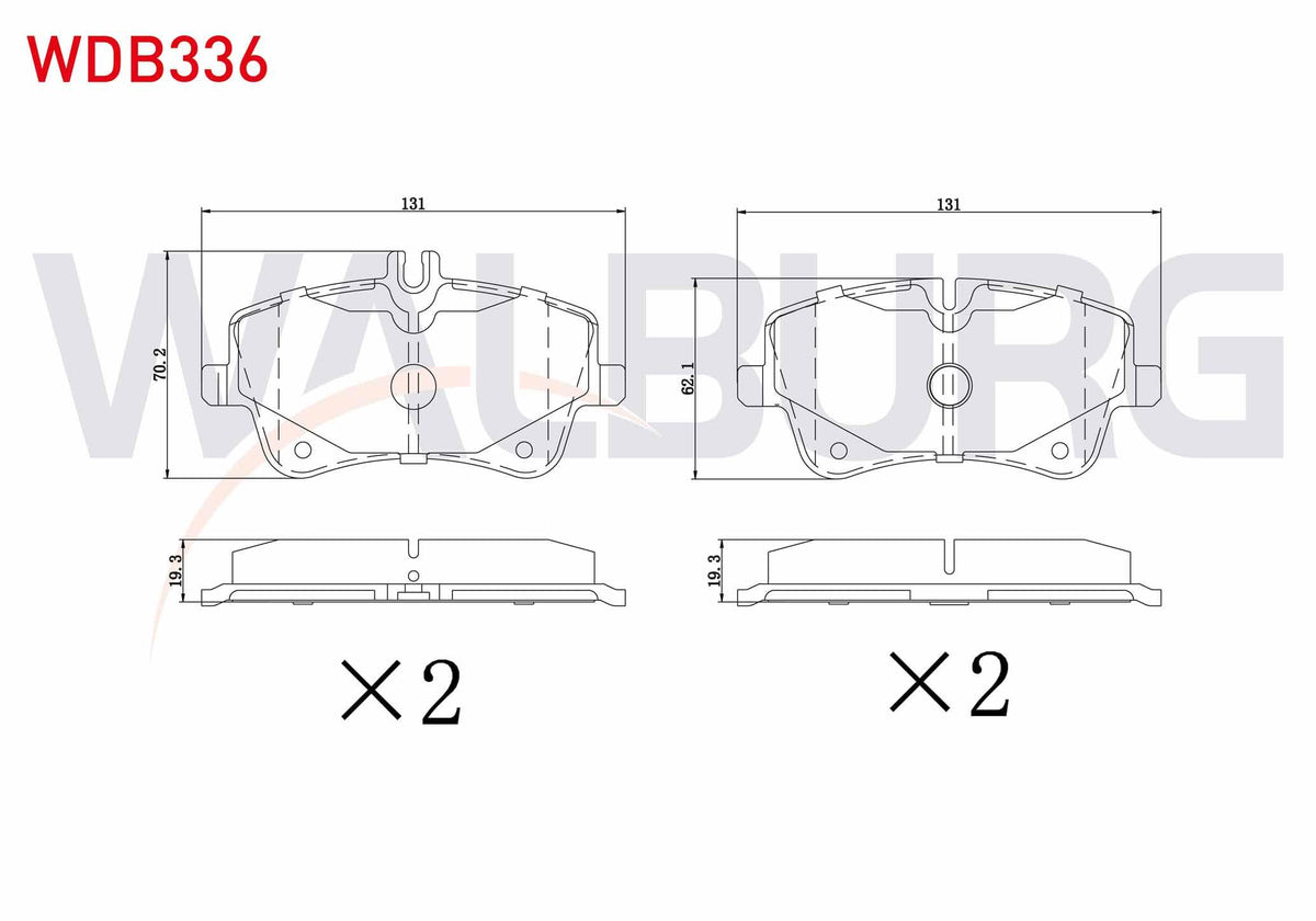 WALBURG WDB336 Brake Pad Front Mercedes C Series (W203) C 200 CDI 2000-2006 / (W203) C 180 2000-2006 / (W203) C — Brake Pads