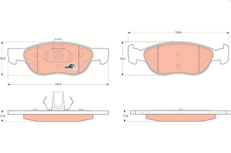 TRW Brake Pads GDB1487 - Front Brake Pads for 2004 Punto 1.3Mj & 1.4i