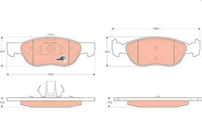 TRW Brake Pads GDB1487 - Front Brake Pads for 2004 Punto 1.3Mj & 1.4i