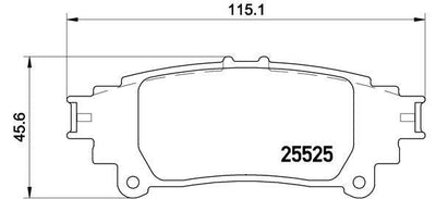 Brembo P83132 Brake Pad Rear Lexus Gs 200T 2.0 15-Lexus Gs 250 2.5 13