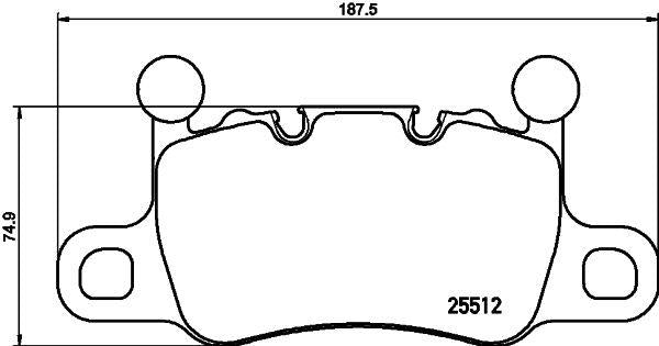 Brembo P65038 Brake Pad Rear Low-Met Porsche — Brake Pads