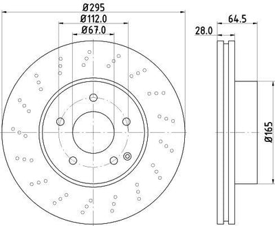 Hella 8DD355114-391 *2 Brake Disc Front W204 07 > 14 S204 07 > 14 C204 11 > R197 11 > C197 10 > — Brake Rotors & Drums