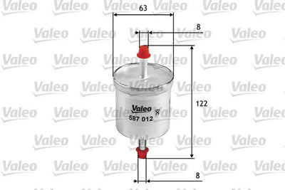Valeo 587012 Fuel Filter (Gasoline) (Nissan: Micra II 1.0I 16V) — Fuel Delivery
